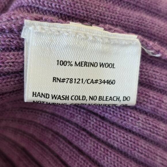 Eileen Fisher Open Front Cardigan Sweater Ribbed Merino Wool Lilac Women Size S - Picture 7 of 10